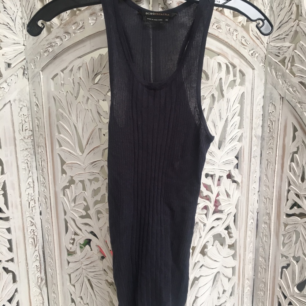 Bcbg Max Azria Silk Rib Knit Tank Top
